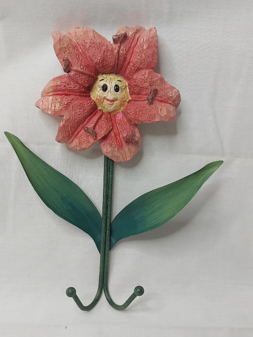 Floral Metal Wall Hook - Yellow and Pink Flower Hooks